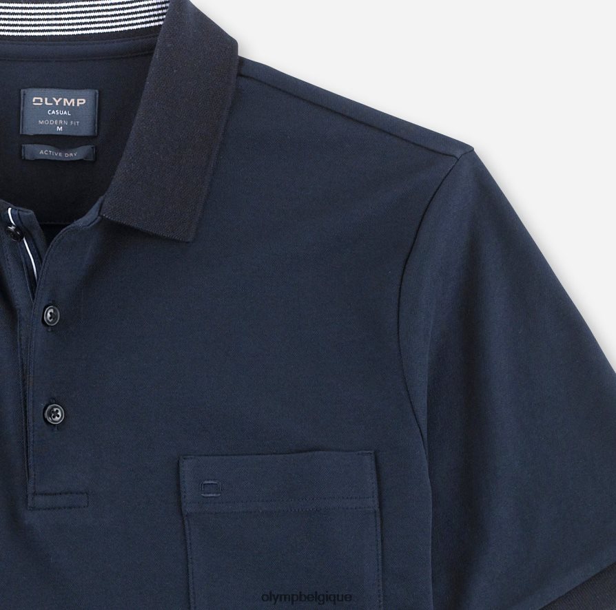 OLYMP FL8P6V2070 vêtements coupe moderne et décontractée, polo, bleu nuit