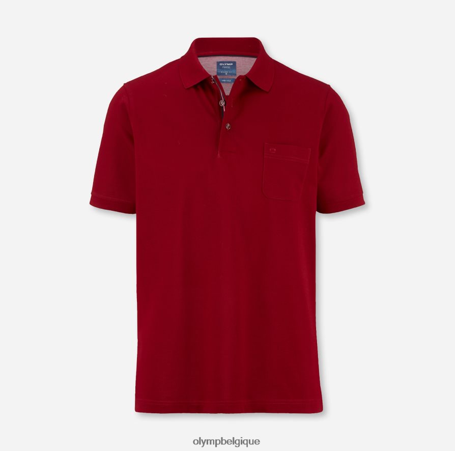 OLYMP FL8P6V2071 vêtements coupe moderne et décontractée, polo, rouge foncé