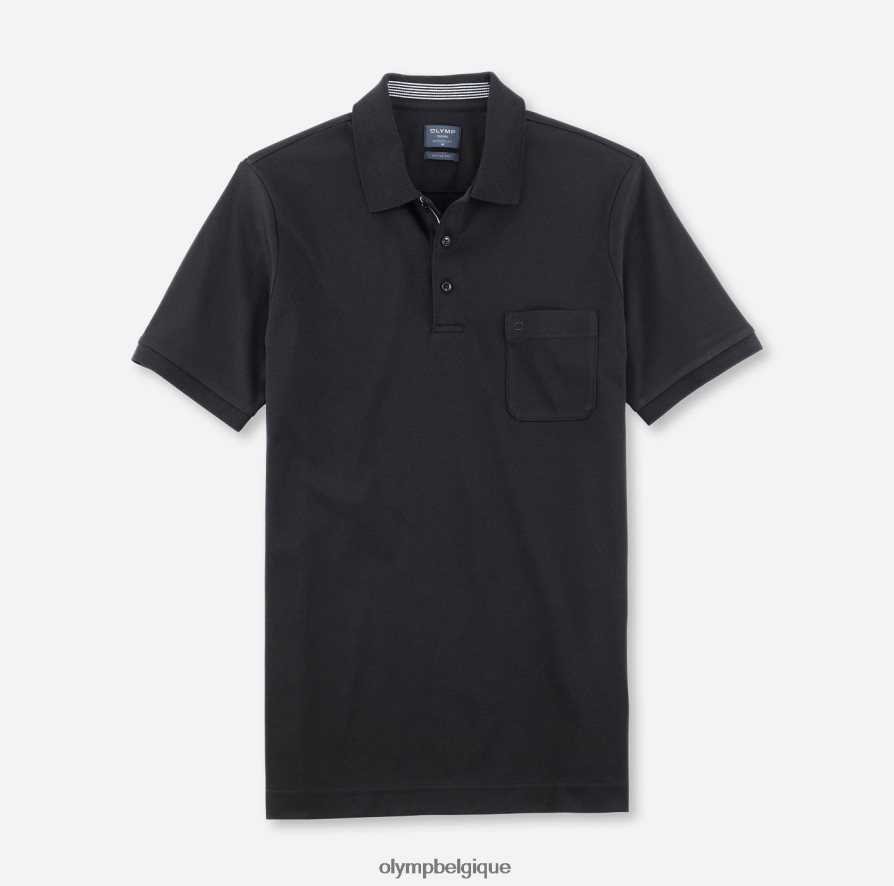 OLYMP FL8P6V2074 vêtements coupe moderne et décontractée, polo, noir