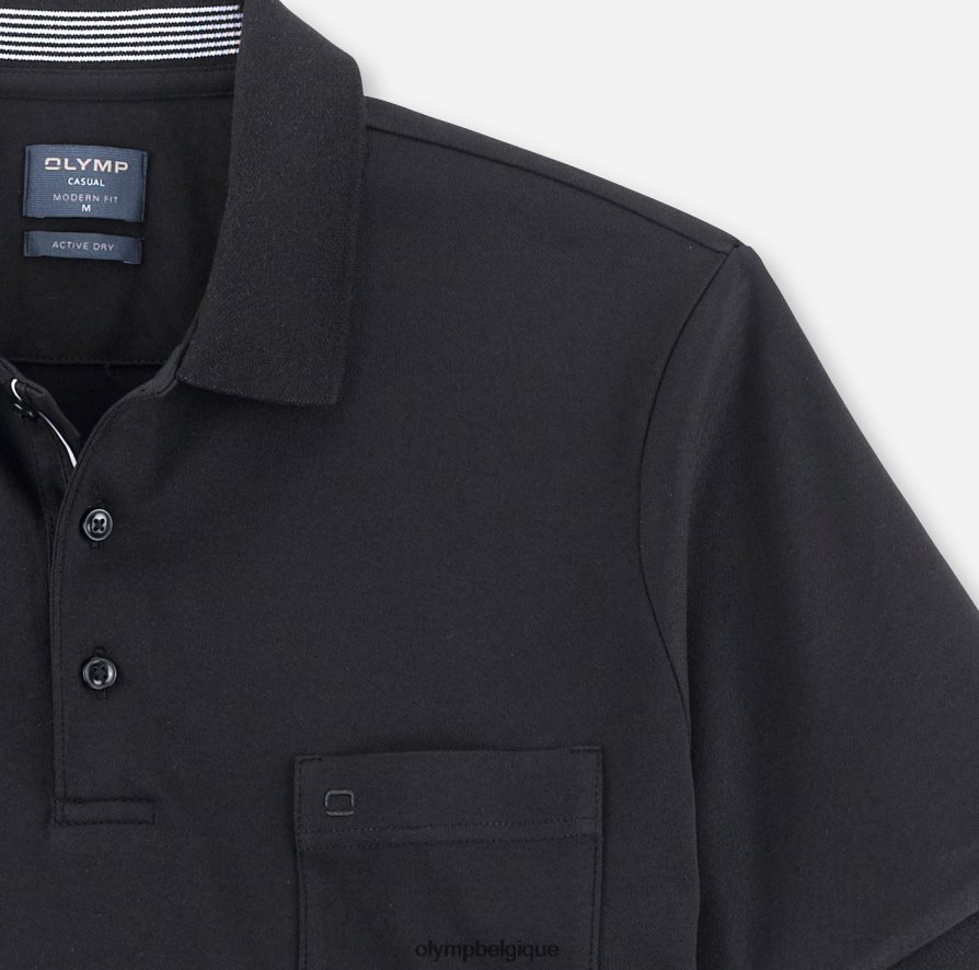 OLYMP FL8P6V2074 vêtements coupe moderne et décontractée, polo, noir