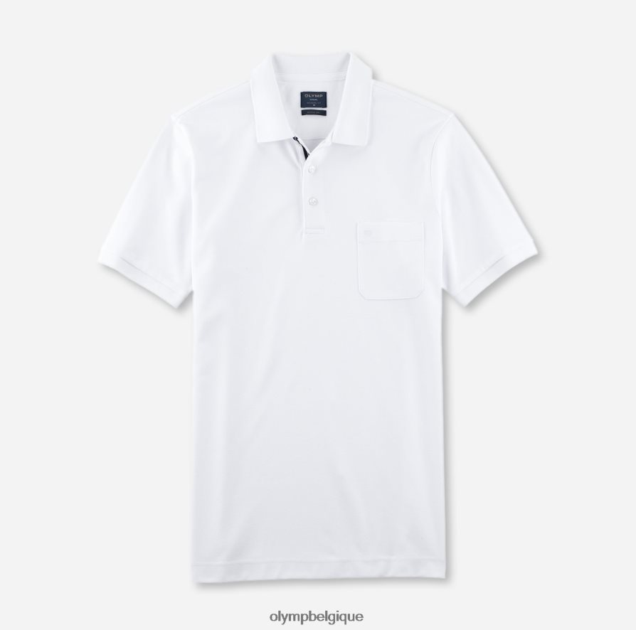 OLYMP FL8P6V2076 vêtements coupe moderne et décontractée, polo, blanc