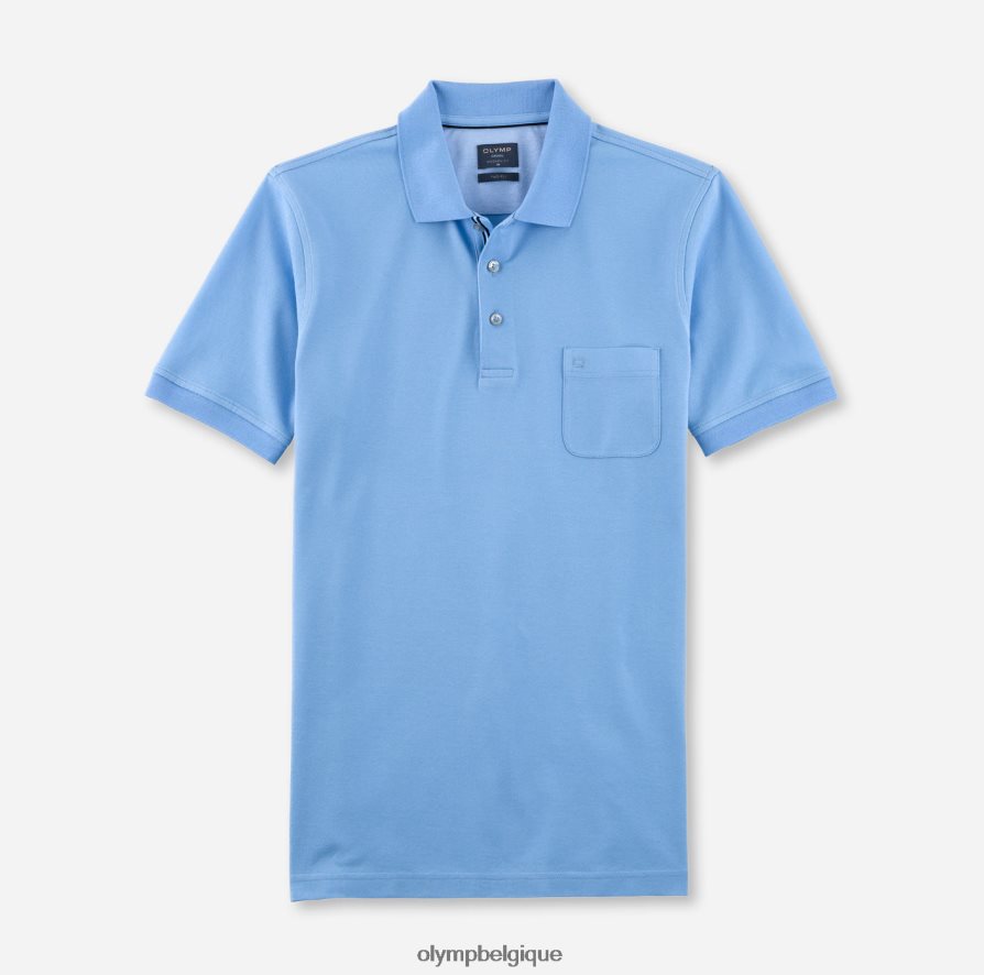 OLYMP FL8P6V2077 vêtements coupe moderne et décontractée, polo, bleu clair
