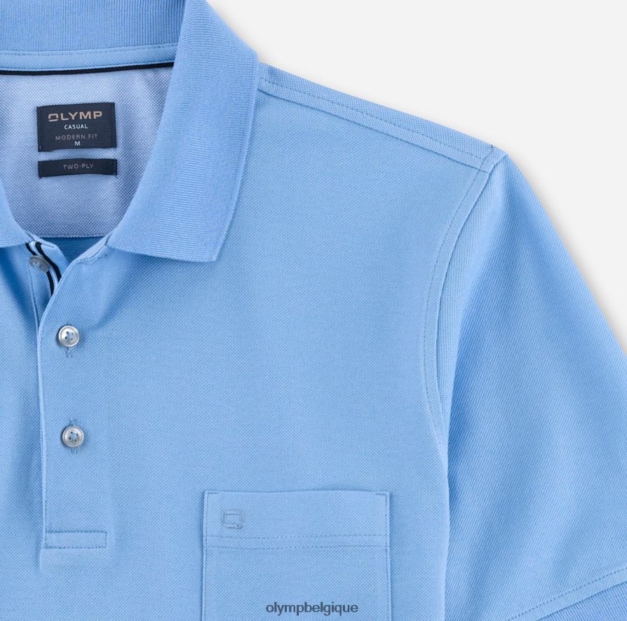 OLYMP FL8P6V2077 vêtements coupe moderne et décontractée, polo, bleu clair