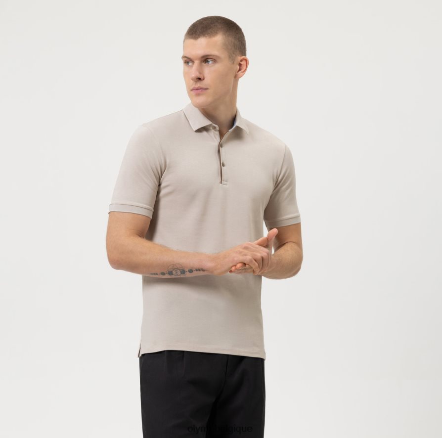 OLYMP FL8P6V2078 vêtements body fit décontracté niveau cinq, polo, beige