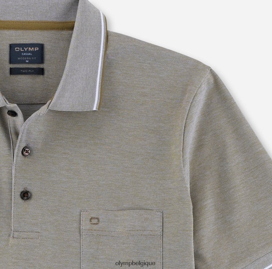 OLYMP FL8P6V2079 vêtements coupe moderne et décontractée, polo, kaki