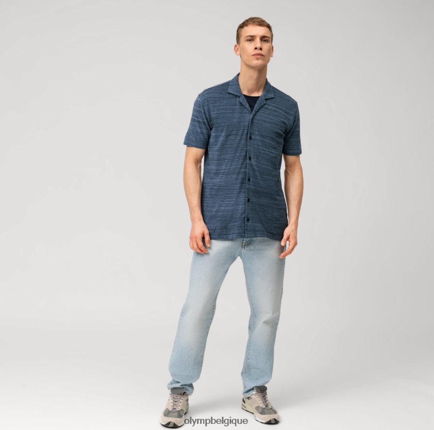 OLYMP FL8P6V2089 vêtements body fit décontracté niveau cinq, polo, marine