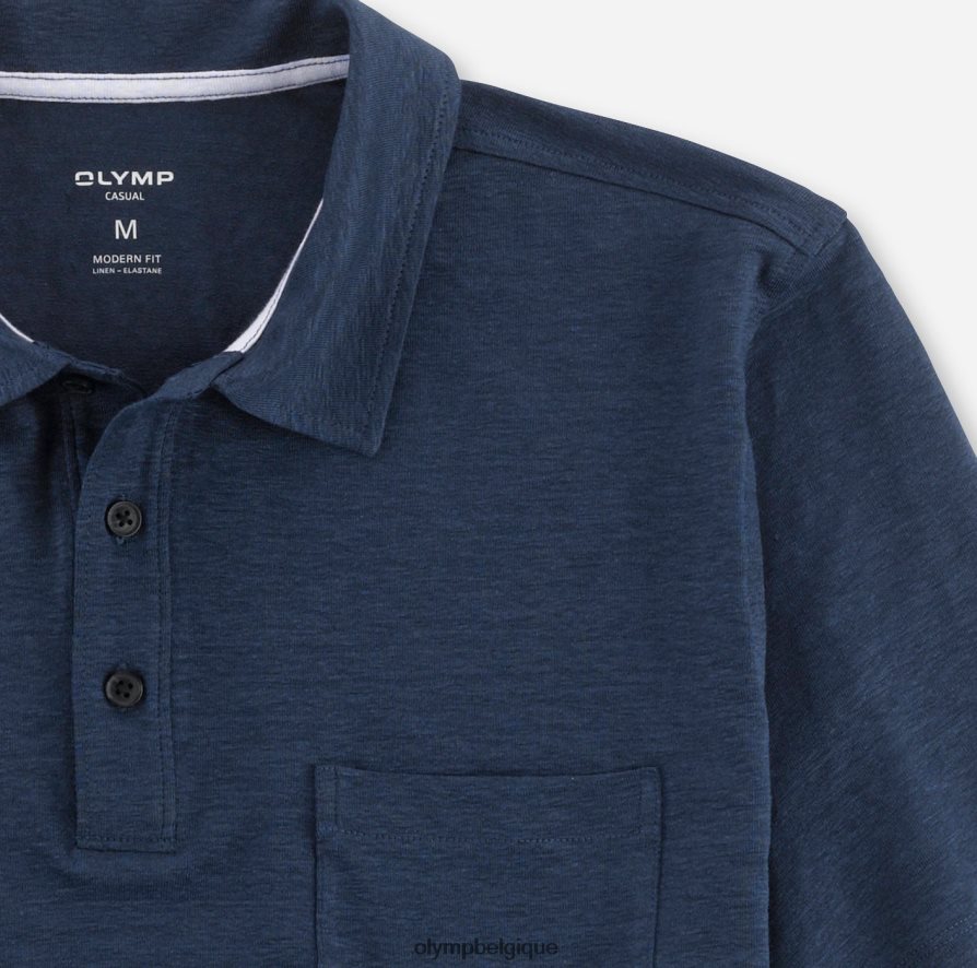 OLYMP FL8P6V2091 vêtements coupe moderne et décontractée, polo, bleu fumée