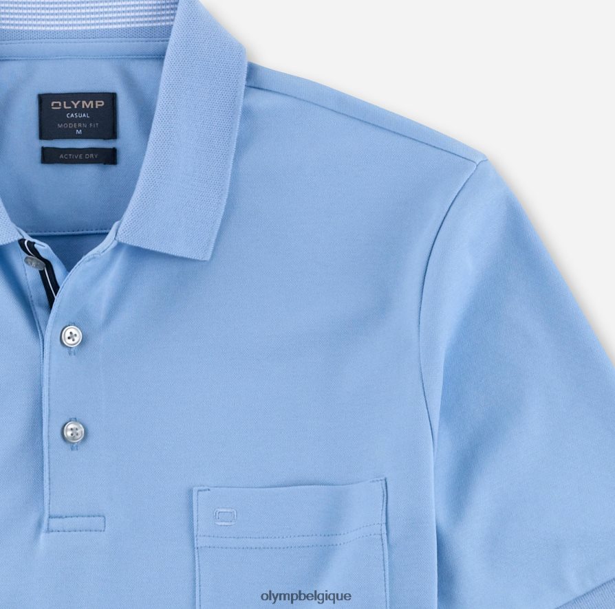OLYMP FL8P6V2098 vêtements coupe moderne et décontractée, polo, bleu clair