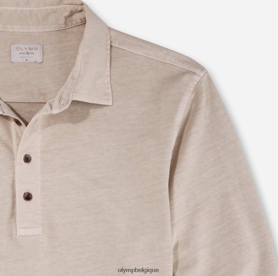 OLYMP FL8P6V2106 vêtements body fit décontracté niveau cinq, polo, beige