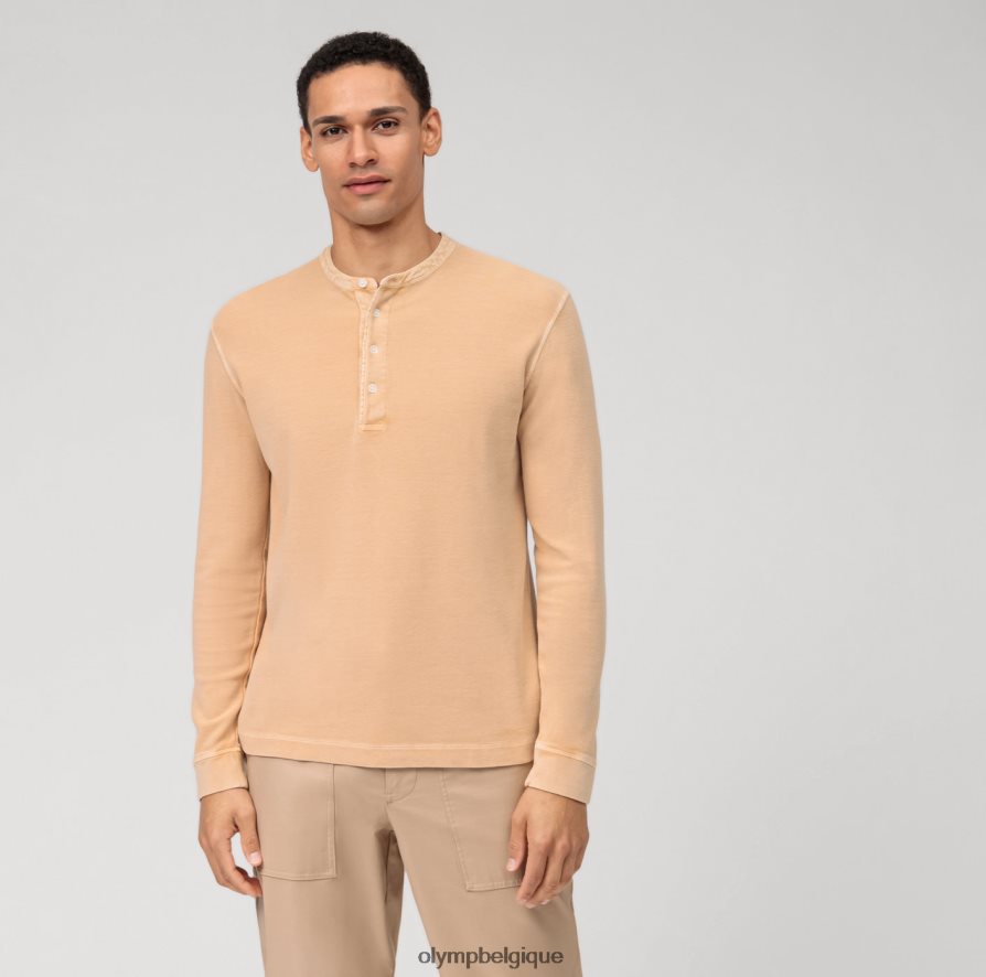 OLYMP FL8P6V2117 vêtements polo décontracté en jersey à manches longues, naturel