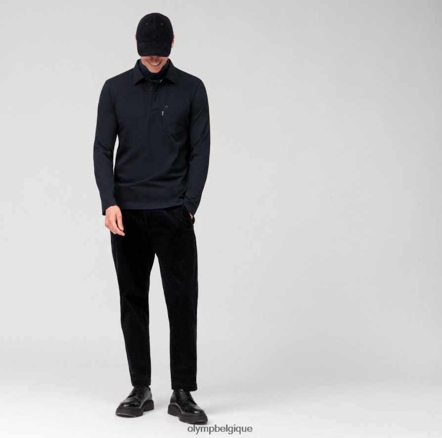 OLYMP FL8P6V2139 vêtements polo manches longues jersey casual, marine