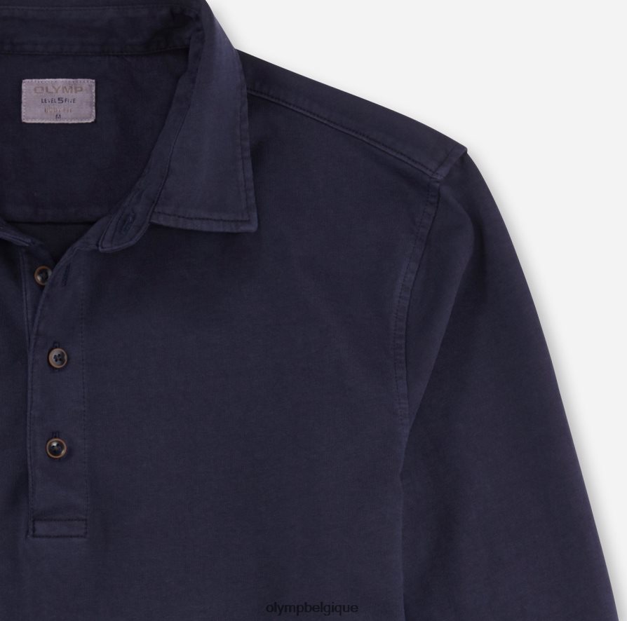 OLYMP FL8P6V2142 vêtements body fit décontracté niveau cinq, polo, marine