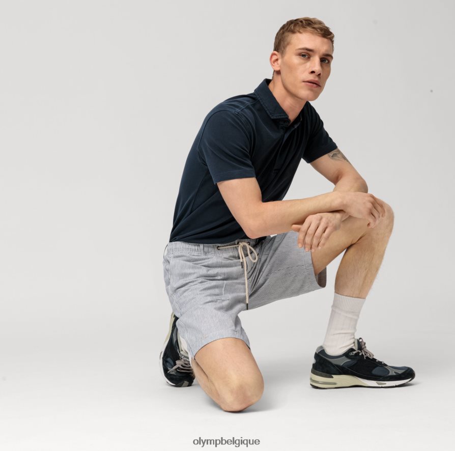 OLYMP FL8P6V2163 vêtements body fit décontracté niveau cinq, polo, marine