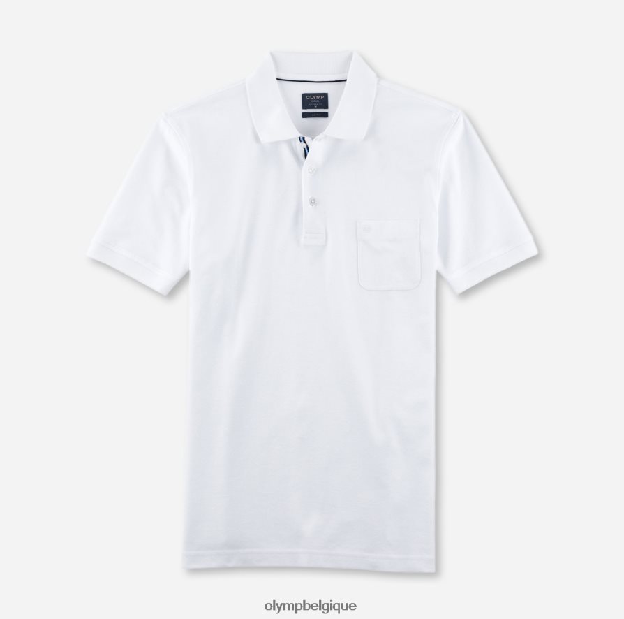 OLYMP FL8P6V2169 vêtements coupe moderne et décontractée, polo, blanc