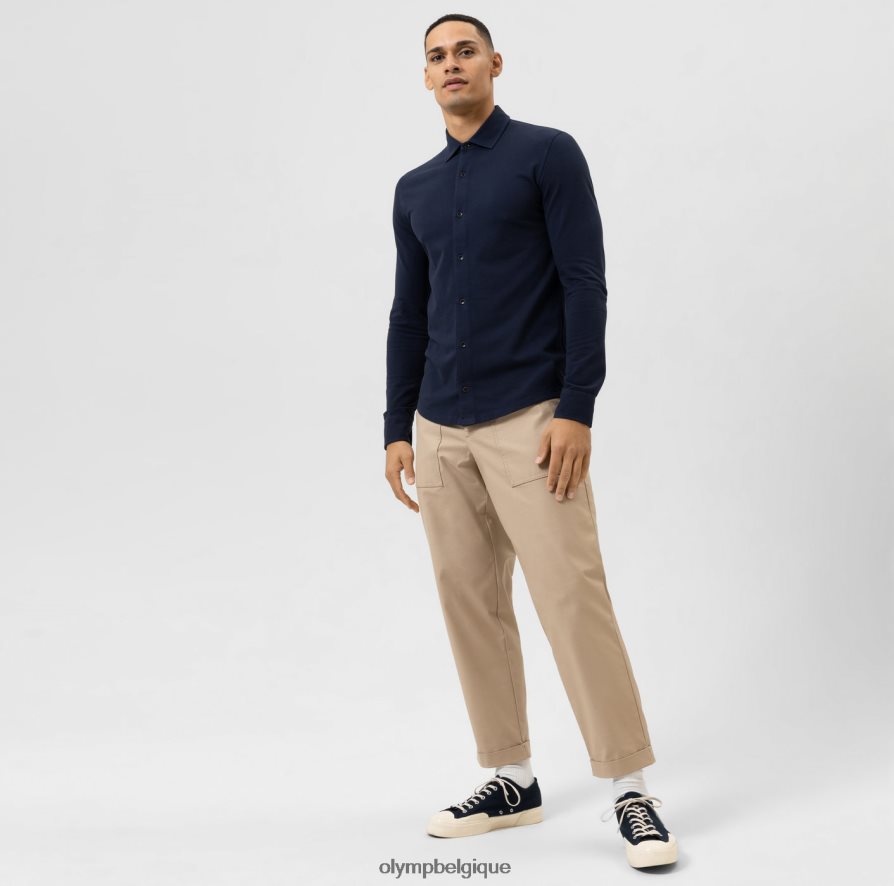 OLYMP FL8P6V2174 vêtements body fit décontracté niveau cinq, polo, marine