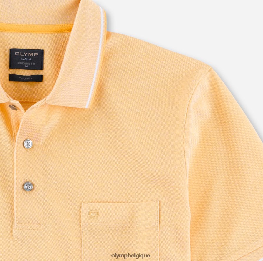 OLYMP FL8P6V2179 vêtements coupe moderne et décontractée, polo, jaune
