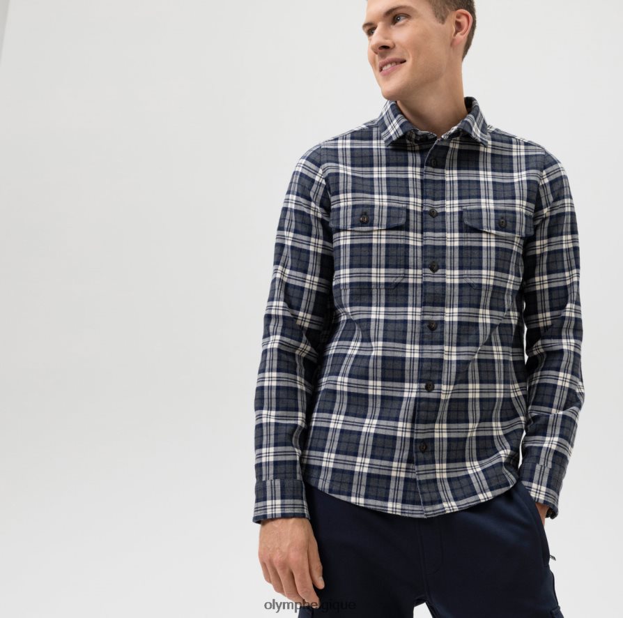 OLYMP FL8P6V1954 vêtements surchemise décontractée intelligente de niveau cinq, chemise décontractée, kent, marine
