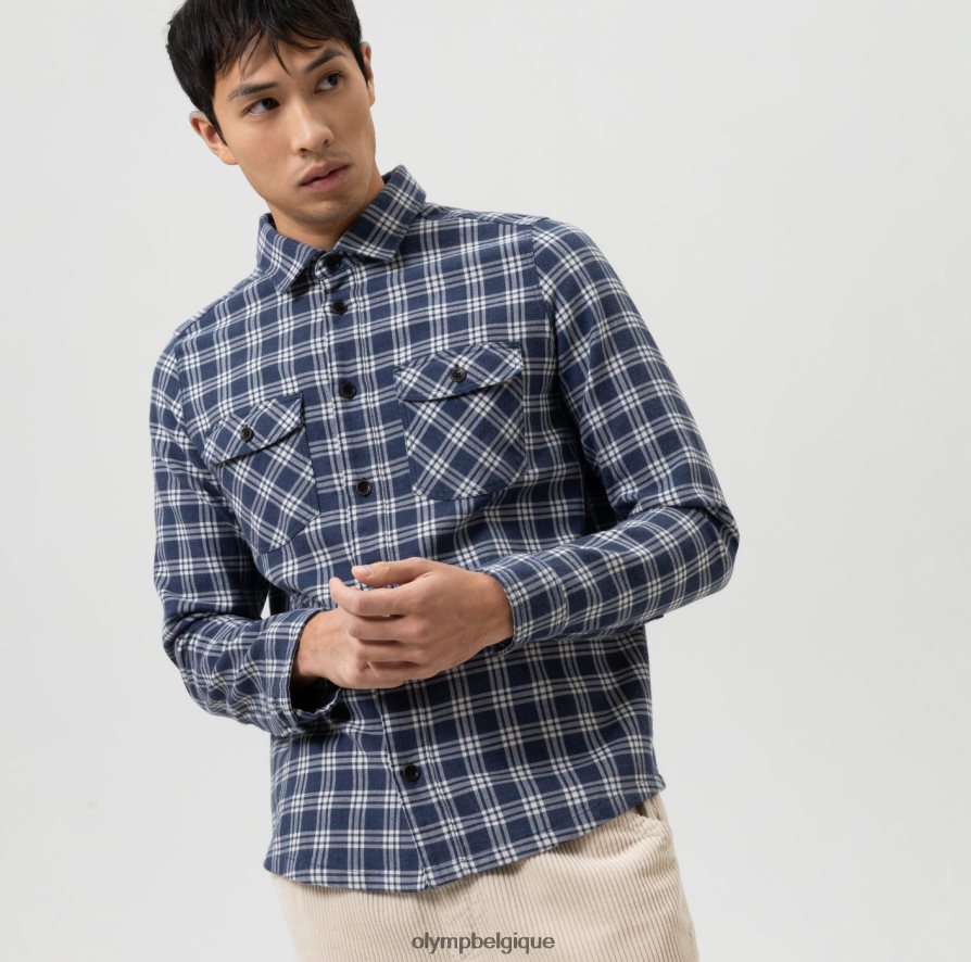 OLYMP FL8P6V1955 vêtements surchemise décontractée, chemise décontractée, kent, marine