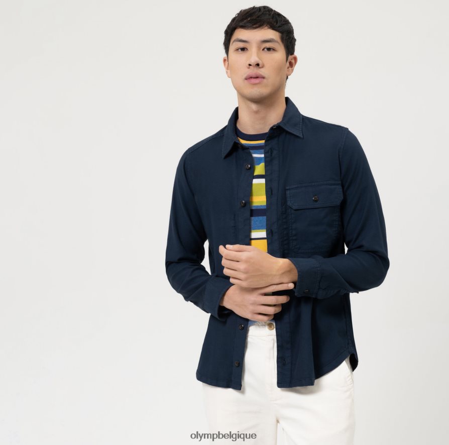 OLYMP FL8P6V1957 vêtements surchemise décontractée intelligente de niveau cinq, chemise décontractée, marine