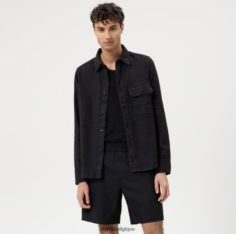 OLYMP FL8P6V1958 vêtements surchemise décontractée intelligente de niveau cinq, chemise décontractée, noir