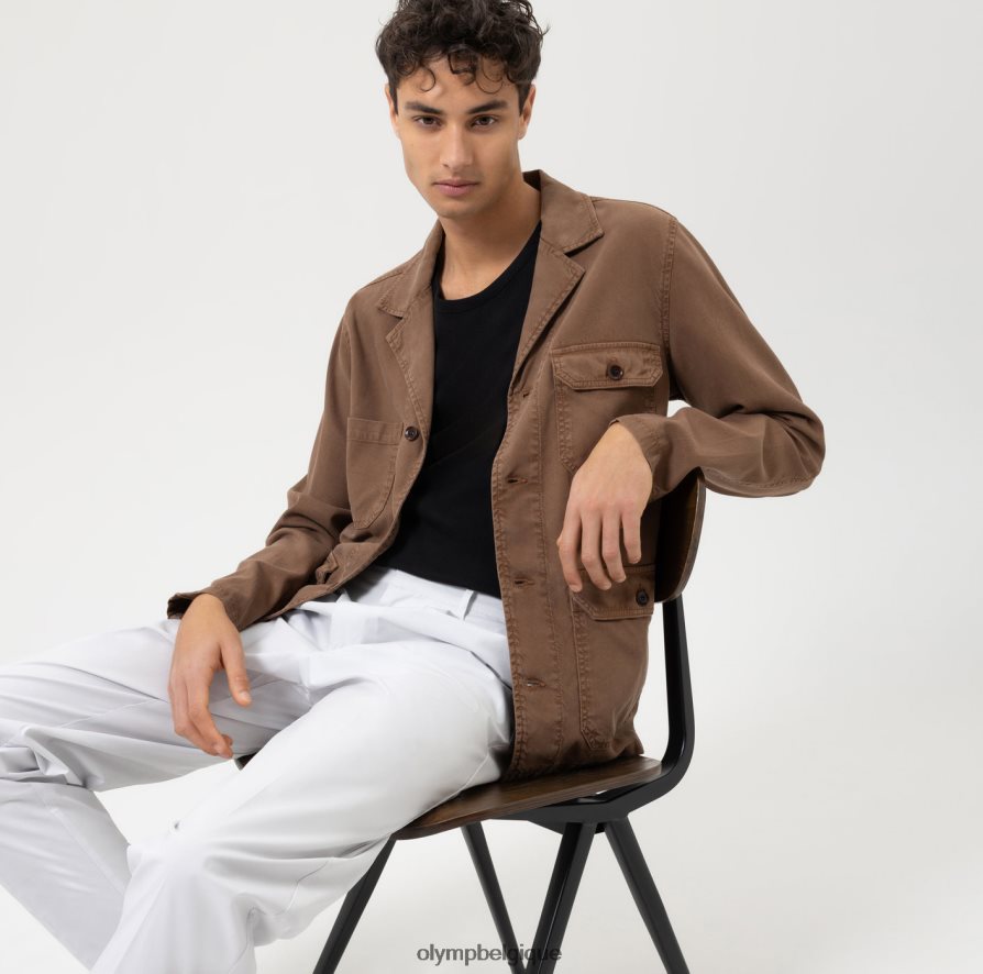 OLYMP FL8P6V1961 vêtements surchemise décontractée intelligente de niveau cinq, chemise décontractée, marron