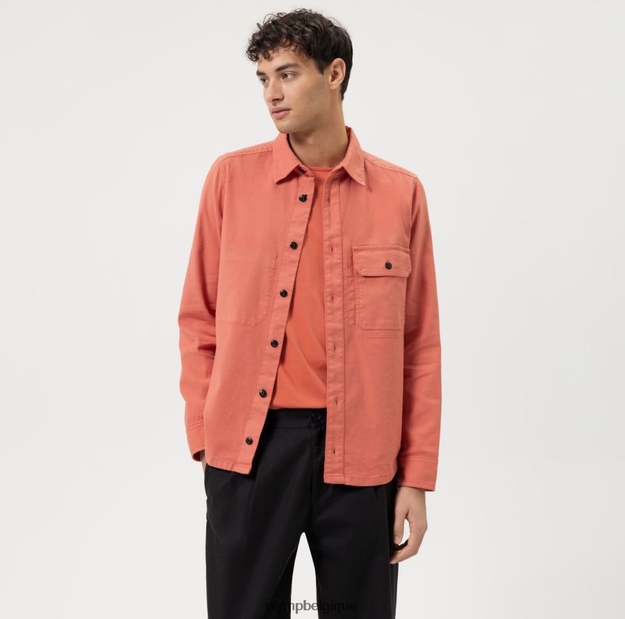 OLYMP FL8P6V1967 vêtements surchemise décontractée intelligente de niveau cinq, chemise décontractée, sienne