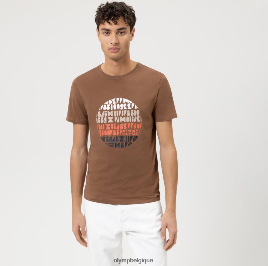 OLYMP FL8P6V1999 vêtements niveau cinq, body fit décontracté, t-shirt, marron