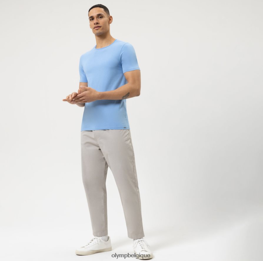 OLYMP FL8P6V2009 vêtements niveau cinq, coupe corporelle décontractée, t-shirt, bleu clair
