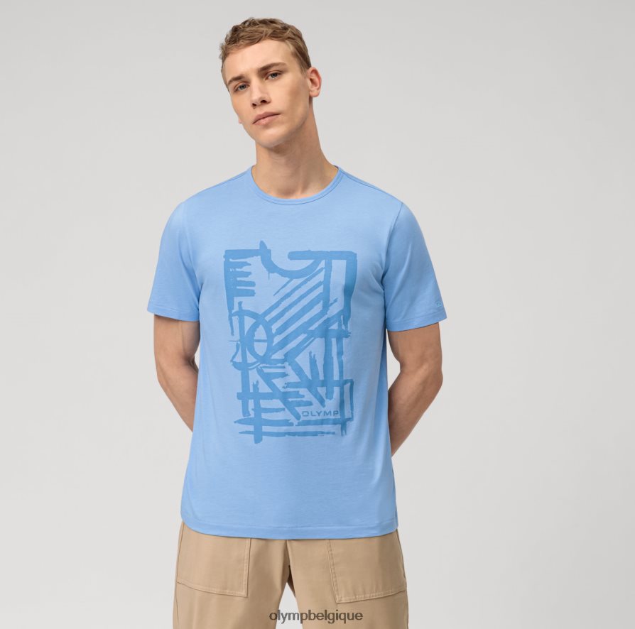 OLYMP FL8P6V2012 vêtements coupe moderne et décontractée, t-shirt, bleu clair