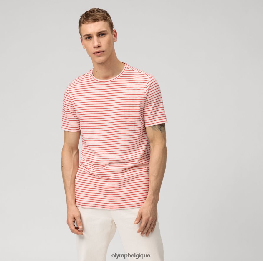 OLYMP FL8P6V2018 vêtements coupe moderne et décontractée, t-shirt, rouge