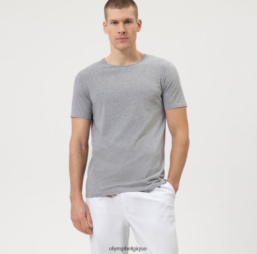 OLYMP FL8P6V2030 vêtements niveau cinq, body fit décontracté, t-shirt, gris argenté