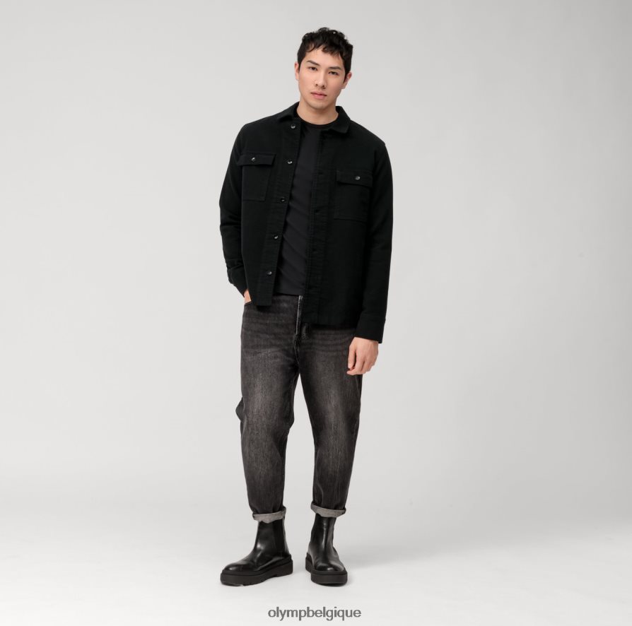 OLYMP FL8P6V2036 vêtements t-shirt décontracté en jersey à manches longues, noir