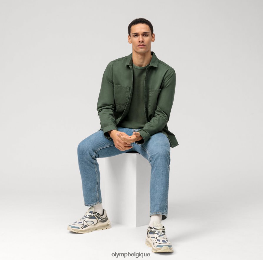 OLYMP FL8P6V2043 vêtements t-shirt décontracté en jersey à manches longues, gris vert