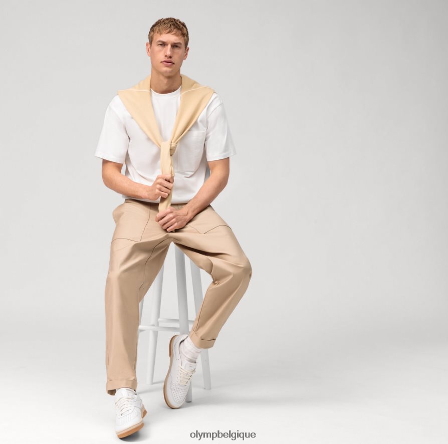 OLYMP FL8P6V2045 vêtements jersey décontracté coupe décontractée, t-shirt, blanc cassé