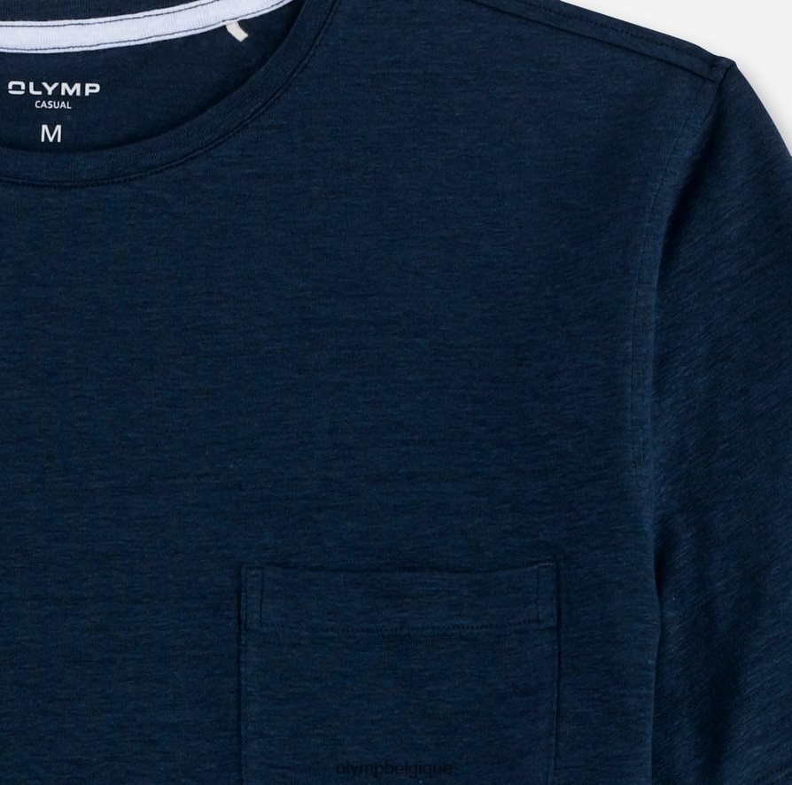 OLYMP FL8P6V2050 vêtements coupe moderne et décontractée, t-shirt, bleu fumée