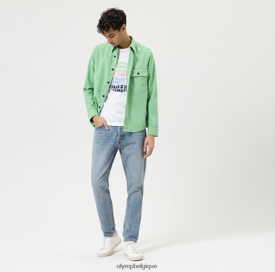 OLYMP FL8P6V2051 vêtements niveau cinq, coupe corporelle décontractée, t-shirt, blanc