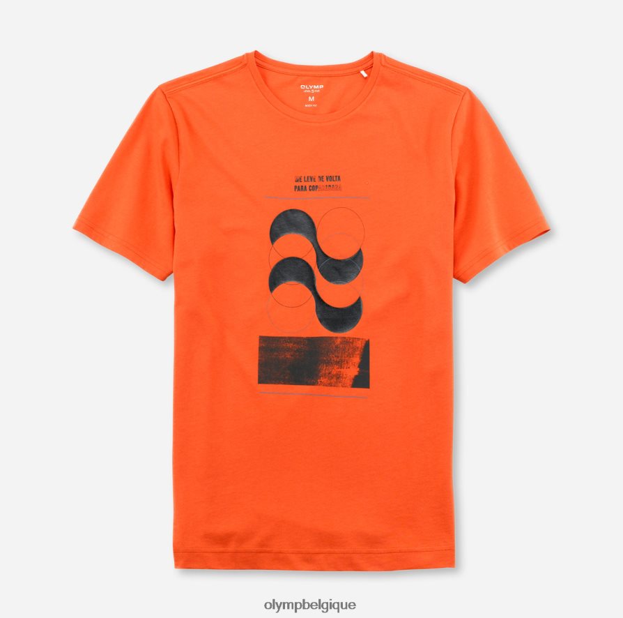 OLYMP FL8P6V2063 vêtements niveau cinq, coupe corporelle décontractée, t-shirt, orange