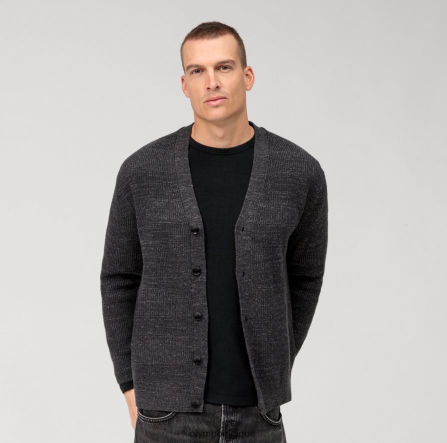 OLYMP FL8P6V1932 vêtements cardigan en tricot décontracté, anthracite