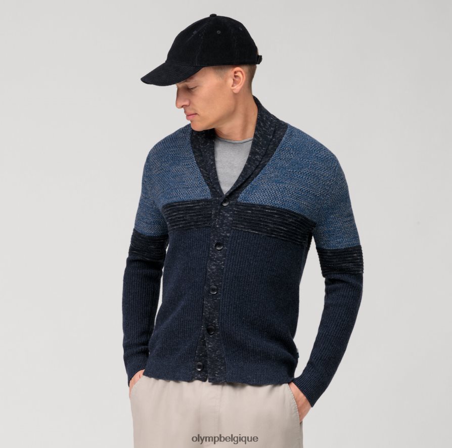 OLYMP FL8P6V1935 vêtements cardigan en tricot décontracté, marine
