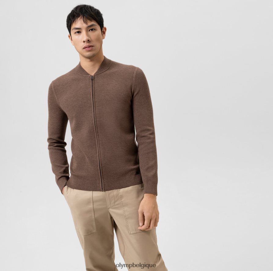 OLYMP FL8P6V1938 vêtements niveau cinq tricots body fit, cardigan, marron