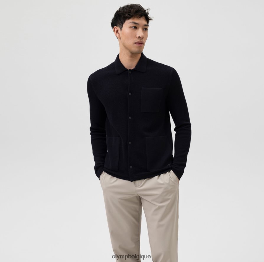 OLYMP FL8P6V1944 vêtements tricot niveau cinq body fit, veste col polo, marine