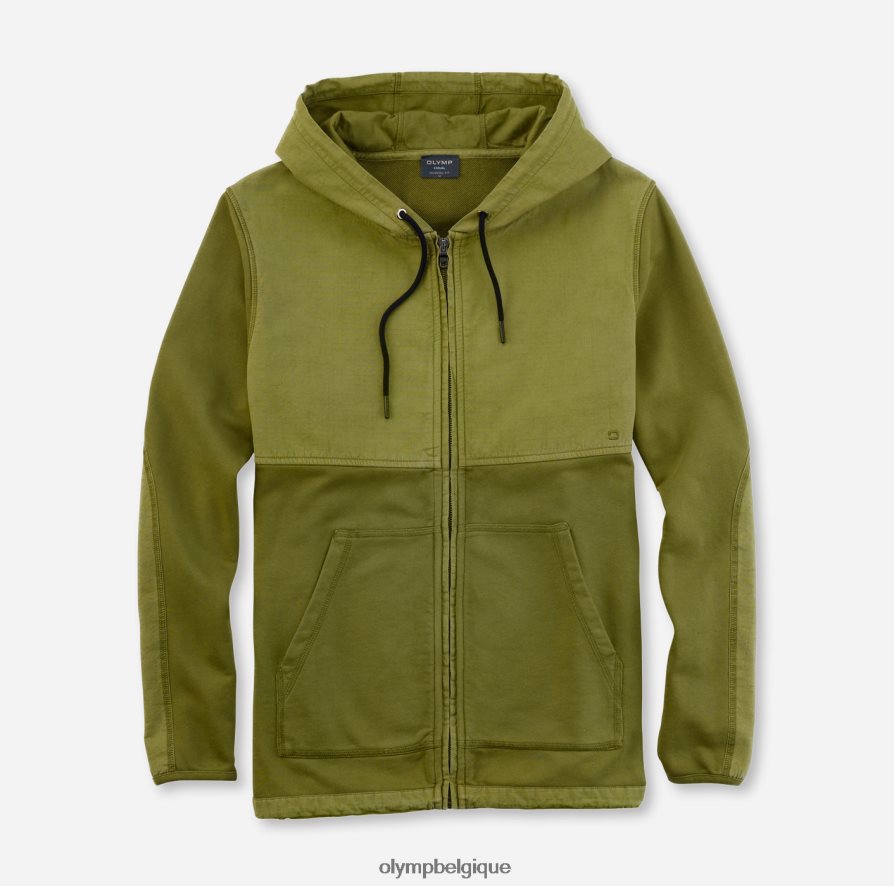 OLYMP FL8P6V1946 vêtements sweat coupe moderne, veste sweat, vert lime