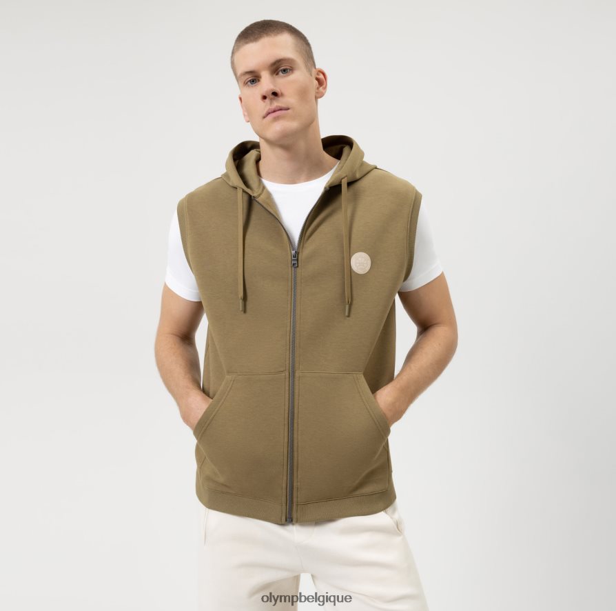 OLYMP FL8P6V2184 vêtements sweat modern fit, gilet, kaki